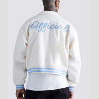 Collection Hiver – Blouson Teddy Homme Taille Adulte – Col Montant – Tissu Toile Écologique – Coupe-Vent – Motif Lettres sur le Devant – Coupe Confortable