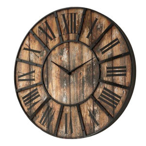 Horloge murale en bois et en métal de conception européenne pour la décoration de mariage, décoration de la maison, conception personnalisée disponible - Product Image 6