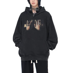 2025เสื้อมีฮู้ดผ้าเกล็ดปลาทำจากผ้าฝ้ายเนื้อนุ่มระบายอากาศได้ดีสไตล์วินเทจผ้า100% ดไซส์ใหญ่พิเศษ - Product Image 2