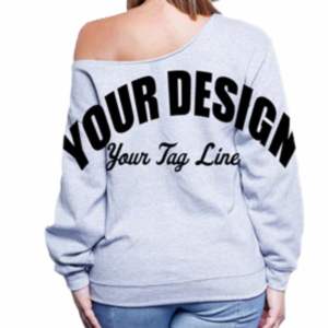 Sweat-shirt à épaules dénudées avec imprimé surdimensionné personnalisé en tissu French Terry - Product Image 2