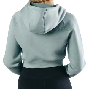 Sudadera Corta con Capucha para Mujer, Estilo Urbano, Invierno, 100% Algodón, Transpirable, Ecológica, de Alta Calidad - Product Image 4