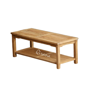 Table basse en teck de forme rectangulaire élégante et naturelle Table basse écologique avec support de rangement pour la maison Villa salon jardin - Product Image 5