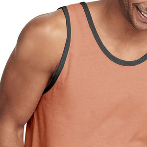 Camiseta sin mangas con cuello redondo para hombre al por mayor, ropa informal activa cómoda de verano personalizada - Product Image 6
