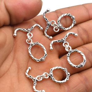 Fermoir à bascule Bali 14X26mm plaqué argent oxydé plaqué cuivre oxydé en argent sterling plaqué or 18 carats fermoir de bijoux B567 - Product Image 3