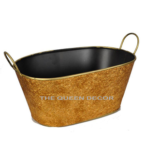 Cubo de Navidad decorativo de forma única galvanizado antiguo Premium Vintage tela de estilo moderno diseño eléctrico de Papá Noel - Product Image 6