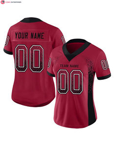 Femmes 100% Polyester Royal-White Red Football Jersey Respirant Mesh Drift Fashion Short Sleeves Front Solid Printed Techniques - Product Image 3