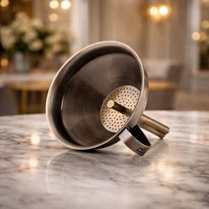 Entonnoir en acier inoxydable avec filtre intégré pour un versement fluide et sans déversement, idéal pour les cocktails, la cuisine et un usage professionnel - Product Image 1