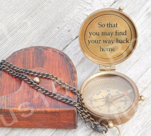 Custom Engraved Nautical Compass, Leather <b>Pouch</b> Included, Groomsmen Gift Idea, Wedding Favors, Corporate Events <b>Man</b> - Product Image 3