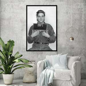 For Elvis Presley Mugshot Police Photo <b>Poster</b> Black Frame for Wall Decor - Product Image 1