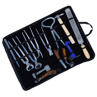 Kit d'outils de maréchal-ferrant en acier inoxydable de qualité supérieure ensemble d'outils d'entretien du sabot de 7 pièces avec sac de transport en cuir pour le soin des animaux