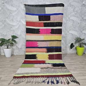 Manta Marroquí Hecha a Mano, Auténtica, Artesanal, Diseño Tribal, Suave, Tejida, Decoración para el Hogar, Regalo - Product Image 1