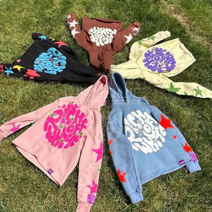 Chándal con estampado de hojaldre a la moda OEM, chándal con estampado de hojaldre de color sólido, ropa informal, chándal con estampado de hojaldre - Product Image 6