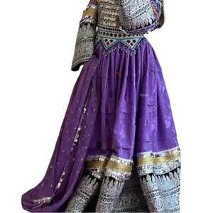 Robes afghanes Kuchi modernes à lacets dans le dos pour femmes, 100% tissu de haute qualité, pour mariage et soirée, longueur genou - Product Image 2