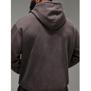 Vente en gros Ensemble de survêtements à capuche 100% coton pour hommes, vêtements d'hiver avec logo imprimé personnalisé, survêtement deux pièces surdimensionné à motif solide - Product Image 2