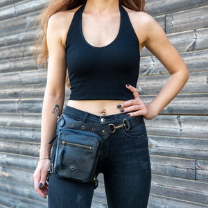 Pierna Cintura Hip Sling Muslo Bolsa Crossbody Cuero Hip Bag Bum Travel Motocicleta Crossbody One LLB-0024 - Product Image 2