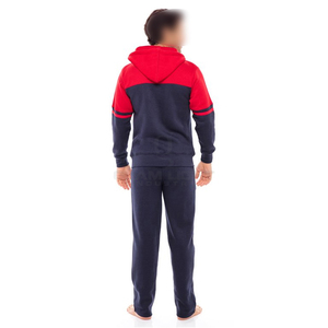 Fermeture à glissière complète bleu marine et rouge contraste couleur Slim Fit haute qualité bon vendeur 2 pièces ensemble hommes vêtements d'extérieur Jogging survêtement - Product Image 2