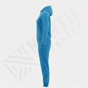 Ensemble de survêtement d'hiver 2025 pour femme, coupe classique, 100 % coton, sweat à capuche en velours avec strass personnalisés, ensemble 2 pièces sur mesure - Product Image 3