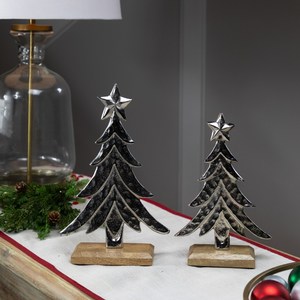 <b>Top</b> Sale Casted Aluminum <b>Christmas</b> <b>Tree</b> Silver Finished On Wooden Base New <b>Christmas</b> Collection At Reasonable Price - Product Image 2