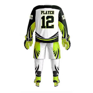 Maillots de hockey sur glace 100% polyester OEM Vêtements d'équipe de hockey Chemises personnalisées Sublimation Vêtements d'équipe pour enfants et adultes Uniformes de hockey sur glace - Product Image 3