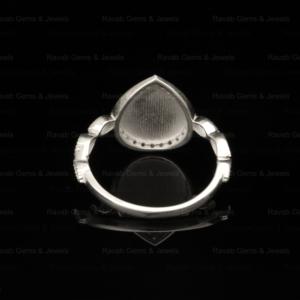 Plata de Ley 925 genuina chapada en plata 8x10mm pera media eternidad CZ semi montaje bisel en blanco anillo de ajuste piedras preciosas cenizas renunciar - Product Image 5