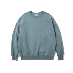 Sweat-shirt en molleton uni en coton et polyester, col rond, manches longues, grande taille, pour homme, hiver - Product Image 1
