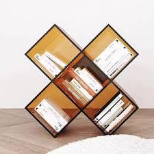 Contemporary X-Shaped Acrylic Bookshelf Sleek Stylish Design <b>for</b> Organizing <b>Books</b> and <b>Decor</b> <b>for</b> Contemporary Spaces - Product Image 5