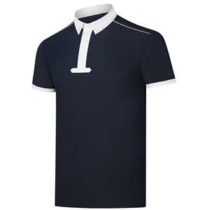 Camisa de Manga Corta para Hombre de Alta Calidad, Bordada, Sólida, Transpirable, Estilo Caballero Ecuestre, Verano, Corte Ajustado, Cuello de Solapa - Product Image 2