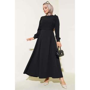 Side <b>Covered</b> Button <b>Dress</b> Black - Product Image 2