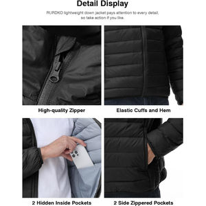 เสื้อโค้ทกันหนาวสำหรับผู้ชายเสื้อพาร์กาลำลองหนาแบบลำลองใส่ได้พอดีตัวกันน้ำคอปกตั้งได้โค้ทแจ็กเก็ตผู้ชาย - Product Image 6
