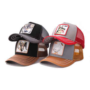 Écusson de broderie d'animaux personnalisé Casquettes de camionneur pour l'extérieur 5 Panel Gorras Mesh Sport Trucker Hats pour adultes - Product Image 4