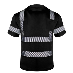 Camisetas de Trabajo de Seguridad con Reflectores, Modelo Nuevo y Elegante, 100% Poliéster, Manga Corta, Color Sólido - Product Image 6