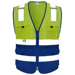 Chaleco DE SEGURIDAD reflectante de malla transpirable con múltiples bolsillos Sitio de construcción Ropa fluorescente avanzada - Product Image 6