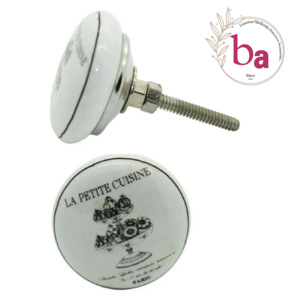 Boutons en céramique pour enfants, quincaillerie en nickel, poignées de tiroir, commode de cuisine, armoire, salle de bain, salon, vintage et moderne - Product Image 1
