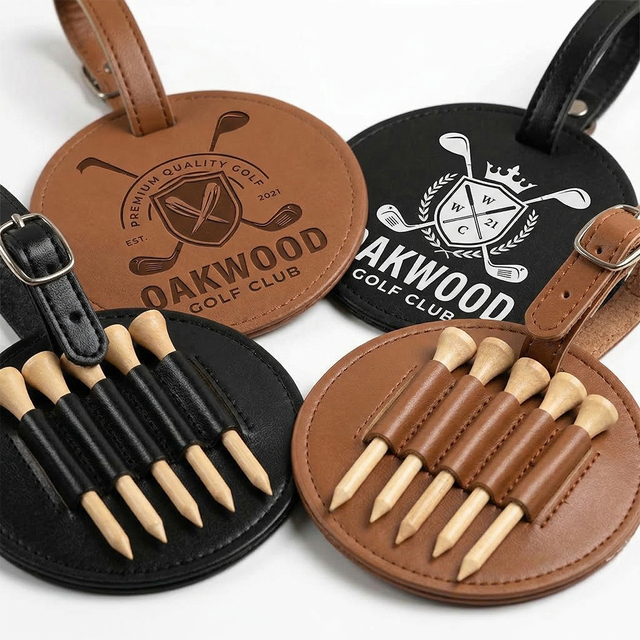 Wholesale Custom Ladies Travel Blanks Name Metal Leather Rectangle Luggage Personalized Bag Golf Tee Holder Bag Tags