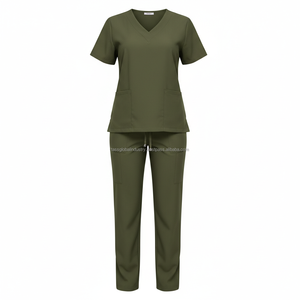 Modern Unisex V-Neck Lightweight Knitted Medical Nursing <b>Scrub</b> <b>Set</b> OEM Custom Healthcare Uniform - Product Image 6
