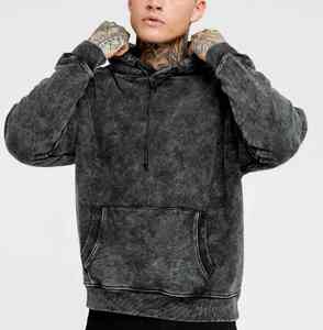 2024 hommes personnalisé lavage à l'acide blanc fermeture éclair à capuche hommes 100% coton Style Vintage fermeture éclair surdimensionné lavé sweats à capuche pour hommes - Product Image 4