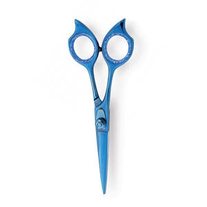 Ciseaux de coupe de cheveux de barbier de meilleure qualité ciseaux de coupe de cheveux en acier inoxydable enduits de couleur bleue avec vis réglable - Product Image 1