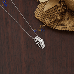 0.15 TDW pendentif en diamant rond taille brillant avec chaîne en or blanc certifié/non certifié diamant Cvd bijoux en diamant - Product Image 3