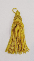 Insignias OEM Hamza, borla de flecos dorados largos saludables con cordón, borla administrativa, alambre metálico de lingotes para ropa, bolsos para zapatos