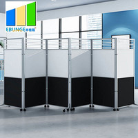 EBUNGE Cloison mobile pliante personnalisée en MDF et aluminium de 32 mm avec roulettes pour salle de réunion de bureau