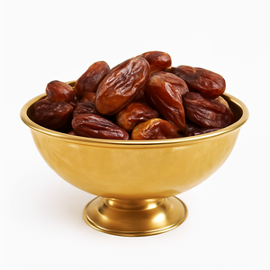 Nouveauté Lot de 2 bols de service élégants en plaqué or avec date pour les célébrations du Ramadan Eid & Iftar Plateau décoratif du Moyen-Orient - Product Image 3