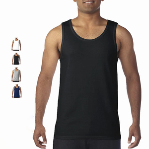 คุณภาพสูงRibbed Gym TankTops Custom Singletsผู้ชายHigh Strret Tank Tops USAขนาดยืดผู้ชายTanktopsโลโก้ที่กําหนดเอง - Product Image 1