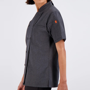 Dernier modèle de vêtements de travail sur mesure Manteau de chef pour femme à coupe ample Manteau de chef professionnel en coton/polyester Entretien OEM - Product Image 4