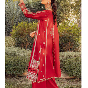 Vestidos con estampado de césped para mujer, trajes de 3 piezas de diseñador a la moda, de Color rojo, estilo pakistaní e indio - Product Image 2