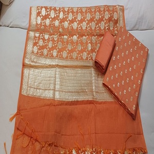 Tissu Chanderi en coton de qualité supérieure Costumes ethniques élégants de style Anarkali Salwar pour mariages étés Vêtements traditionnels confortables - Product Image 1