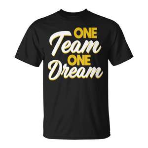 Camiseta One Team One Dream promocional negra para adultos unisex - Product Image 3