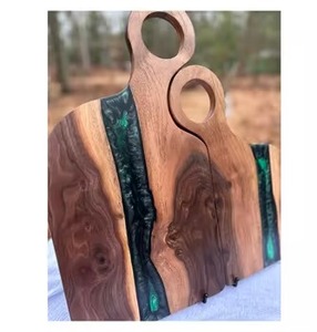 Planche à fromage en acacia en résine bleue de luxe avec poignée, parfaite pour servir dans les cuisines, les hôtels et les salles à manger - Product Image 6