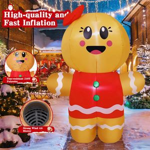 6.7 FT Gingerbread Man <strong>Inflatable</strong>, <strong>Christmas</strong> Gingerbread <strong>Inflatables</strong> <strong>Outdoor</strong> <strong>Christmas</strong> Decorations <strong>Clearance</strong> with LED Lights