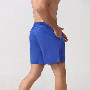 2025 pantalones cortos de malla de tira negra más vendidos para hombre, secado rápido, transpirable, diseño de logotipo personalizado, teñido liso - Product Image 3