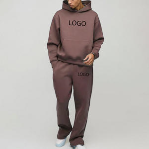 Survêtement Homme Personnalisé avec Logo, en Molleton de Coton Respirant, Pantalon de Survêtement Large et Sweat à Capuche Épais pour l'Hiver, Tenue de Sport - Product Image 1